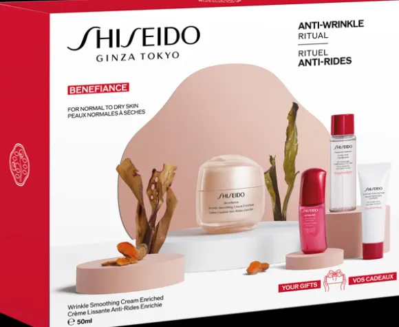 Shiseido Benefiance Enriched Value Set = Wrinkle Smooth. Cream Enr. 50 ml + Clarifying Foam 15 ml + Treat. Softener 30 ml + Power Inf. Concentrate 10 ml