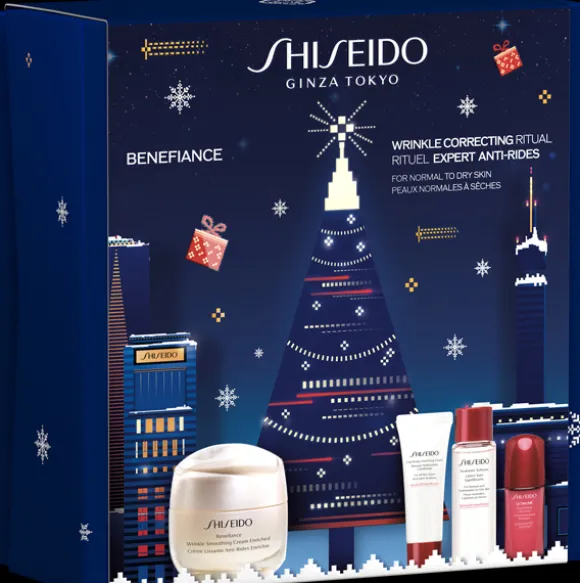Shiseido Benefiance Enriched Holiday Kit = Wrinkle Smooth.Cream Enr.50 ml + D-Prep Cl.Cleans.Foam 15 ml + D-Prep Treat.Softener 30 ml + UTM P.Inf.Conc.10 ml