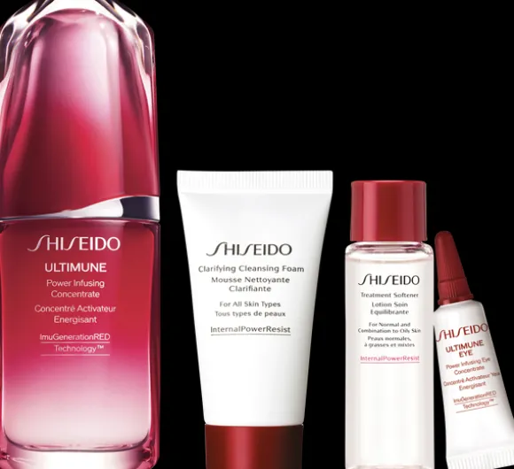 Shiseido Ultimune Holiday Kit = Power Inf.Conc.50ml + D.P.Clarif.Cleans.Foam 30ml + D.P.Treatm.Softener 30ml + Power Inf. Eye Conc. 3ml